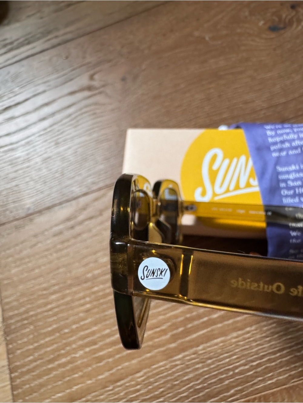 Sunski “Lago” Polarized Amber Translucent Rectangular Sunglasses - Picture 9 of 16